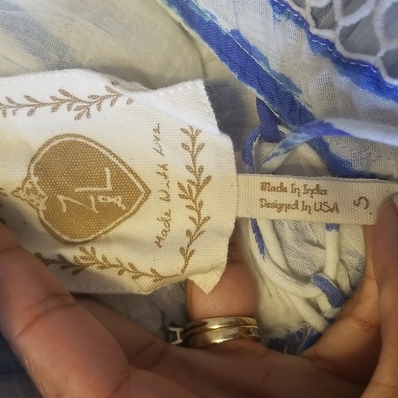 ZL Europe Dessin Blue White Maxi Dress - Picture 14 of 16